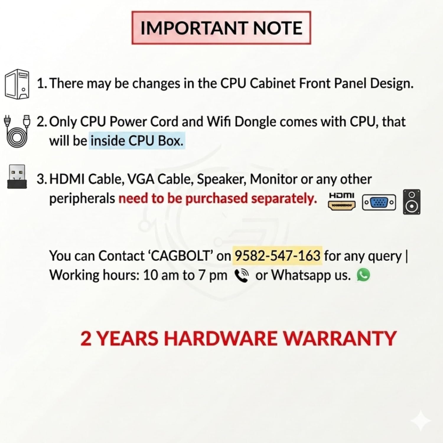 CAGBOLT Assembled i3 Desktop PC | Core i3-4150 4th Gen | 8GB RAM | 256GB SSD | HD Graphics 4400 | HDMI | VGA | USB 3.0 | Ethernet | Windows 11 Pro | Office 2024 | 2 Years Warranty | Office & Home Use